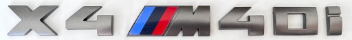 X4M40IG - BMW X4 M40i X4 M 40i емблема логотип значок напис сірий (сірий сталевий)