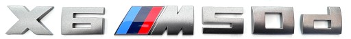 X6M50DG - BMW X6 M50d X6 M 50d емблема логотип значок напис сірий (сірий сталевий)