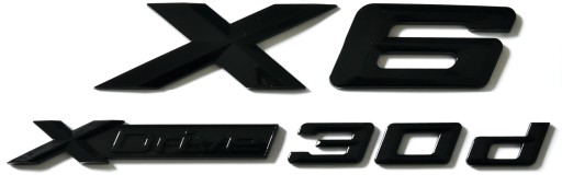 X6xD3b - BMW X6 xDrive 30d емблема логотип значок чорного кольору