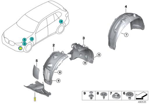 51718069307 - Накладка колісної арки BMW лівий трикутник X5 G05 M-P