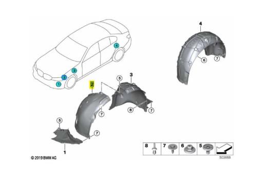 51717340910 - БМВ права передня арка передня частина 3 G20