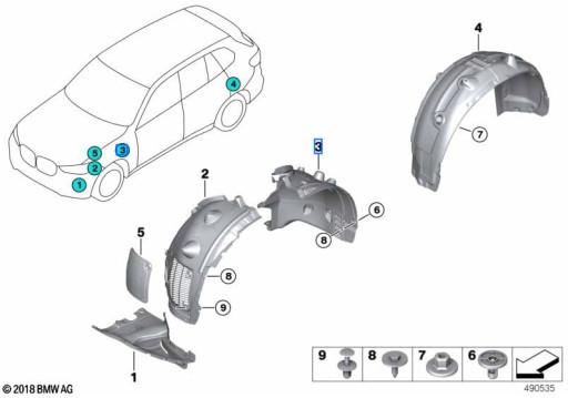 51747424913 - BMW права передня задня арка X7 G07