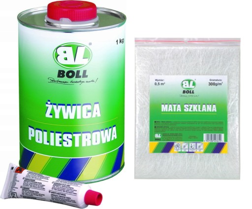 РЕМОНТНЫЙ КОМПЛЕКТ BOLL MAT 300G СМОЛА 1KG HARD.