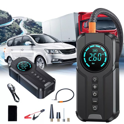 BOOSTER JUMP STARTER CAR START POWERBANK 1000mAh НАСОС ЛІХТАРИК