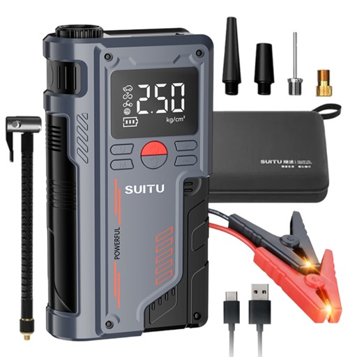 АВТОМОБІЛЬНИЙ СТАРТЕР BOOSTER JUMP З НАСОСОМ 3IN1 20000MAH 1000A 12V