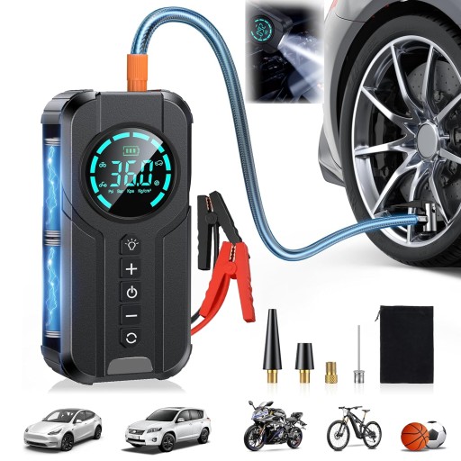 BOOSTER JUMP АВТОМОБІЛЬНИЙ СТАРТОВИЙ НАБІР З НАСОСОМ POWERBANK 10000mAh