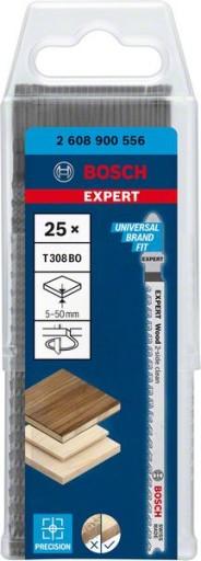 Полотно для лобзика BOSCH EXPERT Wood 2-стороннє чисте T 308 BO 25 шт.
