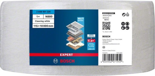 BOSCH EXPERT нетканий рулон N880 для ручного шліфування 115 мм x 10 м,