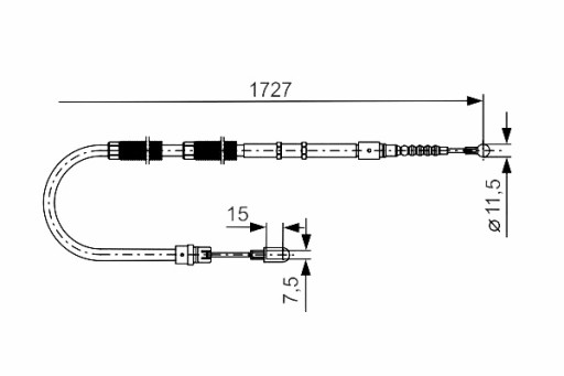 1 987 477 259 - ТРОС РУЧНОГО ГАЛЬМА BOSCH ЗАДНИЙ Л/П AUDI A4 B6 A4 B7 1.8-4.2