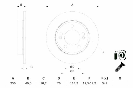 ДИСКИ ГАЛЬМІВНІ BOSCH 2 ШТ. ЗАД HYUNDAI IX20 KIA VENGA 1.4-1.6LPG