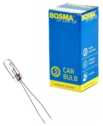 БОСМА - ЛАМПА ЦЕЛЬНОСТЕКЛЯННАЯ С УСАМИ T4.2 12В 1Вт