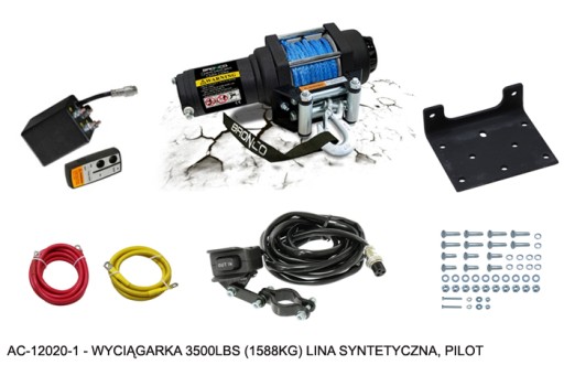 BRONCO WINCH 3500 LBS (1588 KG) СИНТЕТИЧНА МОТУЗКА 5.5MM X 10M, ДИСТАНЦІЙНА