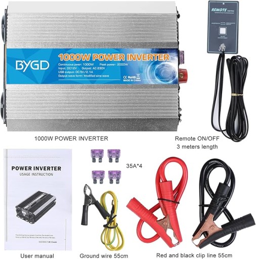 BYGD Преобразователь напряжения 1000/2000 Вт, 12–230 В