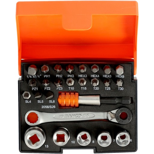 Bahco 2058/S26 Набор бит и головок с трещоткой