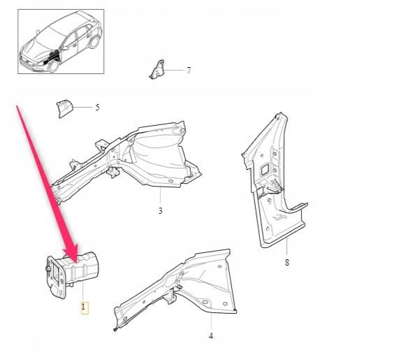 31383025 - Промінь зони роздавлювання лівий передній Volvo