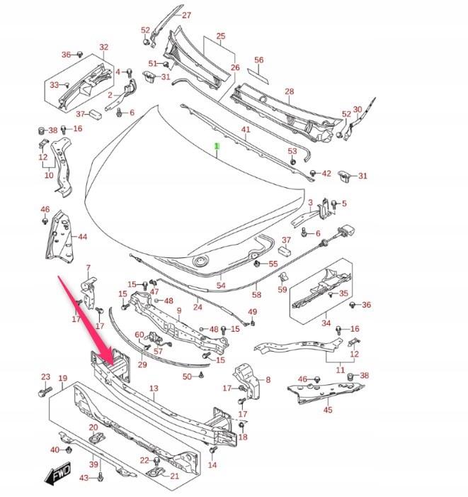 58270-57L00-000 - Балка переднего бампера Kizashi