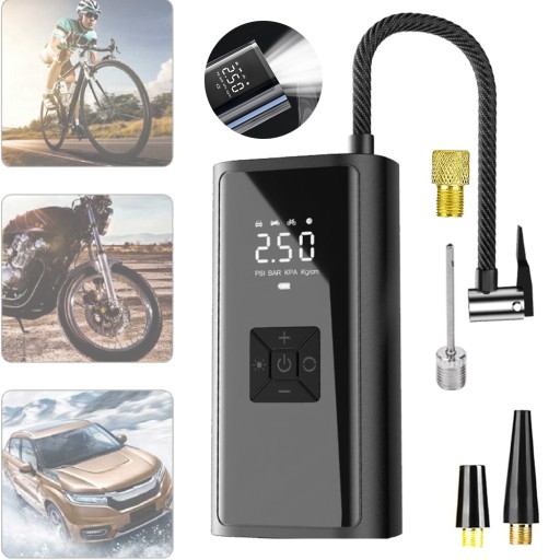 Беспроводной насос 6Ah Электрический автомобильный велосипед Портативный компрессор