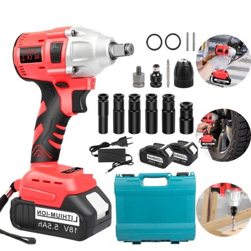 Аккумуляторный ударный гайковерт с бесщеточным двигателем Встроенный светодиод 2xAKU