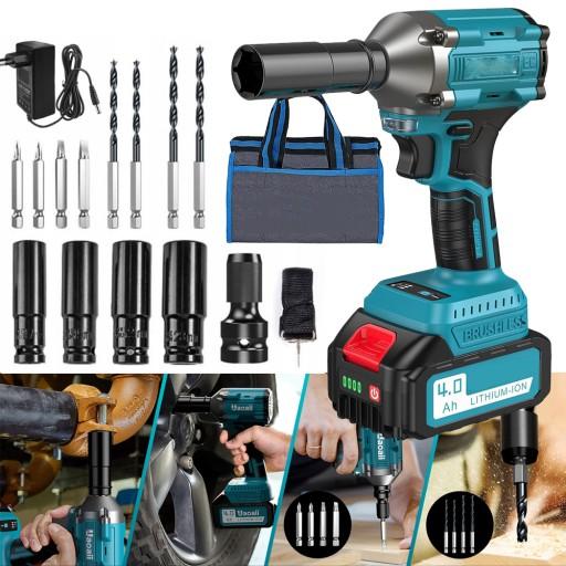 Бесщеточный ударный гайковерт Аккумуляторная ударная отвертка 550 Нм 21 В