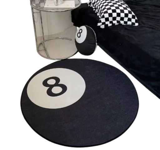 Більярдний килимок чорний куля 8 100x100 см