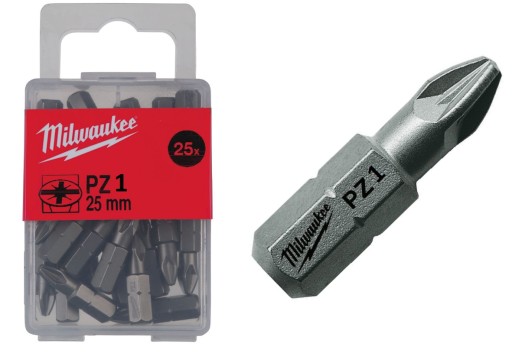 Насадка PZ1 Philips MILWAUKEE 25 мм, міцна та міцна упаковка з 25 штук