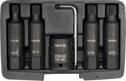 Ударні насадки SPLINE M12-M18 3/4'' 6шт YATO YT-1157