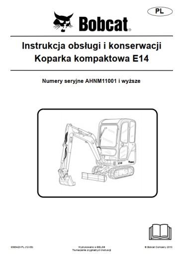 Bobcat E14 руководство пользователя DTR схемы