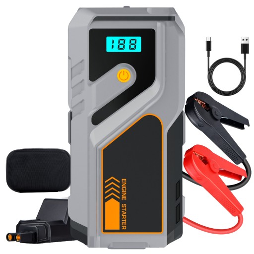 Booster Jump Starter C-O23 Starter 2000A Powerbank 16000 мАч 3в1 светодиодный