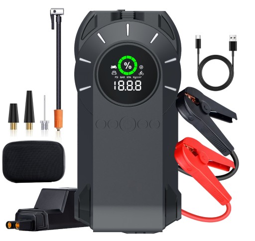 Booster Jump Starter Q19 для аккумулятора 2000А PowerBank 16000мАч + компрессор