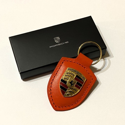 Брелок Porsche оригінальна шкіра Special Edition 75th Anniversary Lava Orange