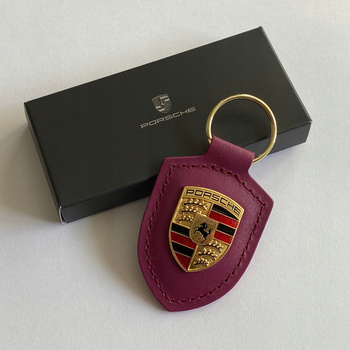 Брелок Porsche оригинальный кожаный Special Edition 75th Anniversary Rubystone Red