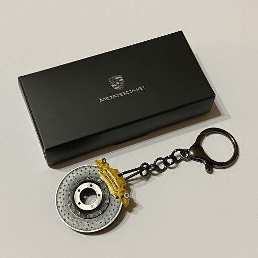 Брелок гальмівний диск Porsche з жовтим супортом ОРИГ