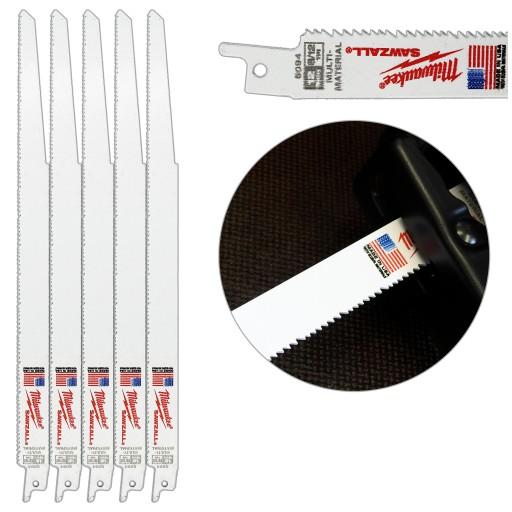 Универсальное пильное полотно, сабельная пила по дереву, металлу, ПВХ, 300 мм, набор из 5 шт.