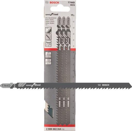 Полотно для лобзика по дереву T 744 D 3 шт. BOSCH 2608663314
