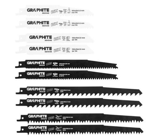 Полотна для сабельных пил HCS/BIM, набор 10 шт. 56Х049