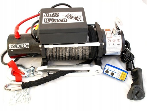 Лебедка BullWinch 12000 фунтов, 5,5 т, синтетический трос