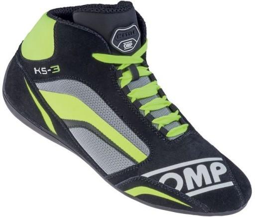 Картингові кросівки OMP KS-3 чорні, сірі та жовті, 46 розмір