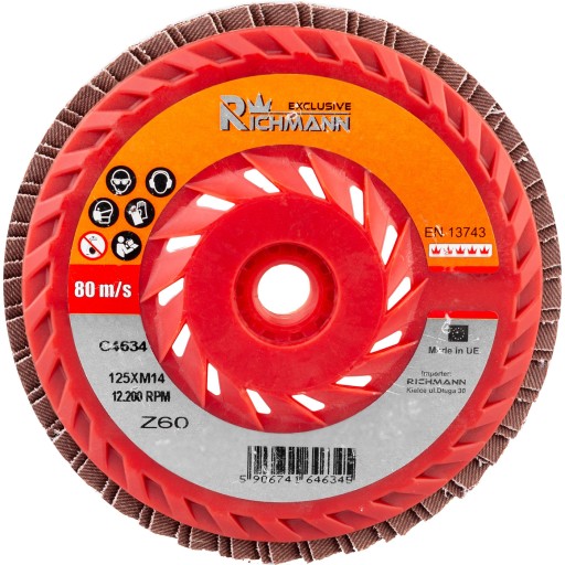C4633 10x диск шлифовальный круг 125 резьба M14 GR. 40 turbo richmann
