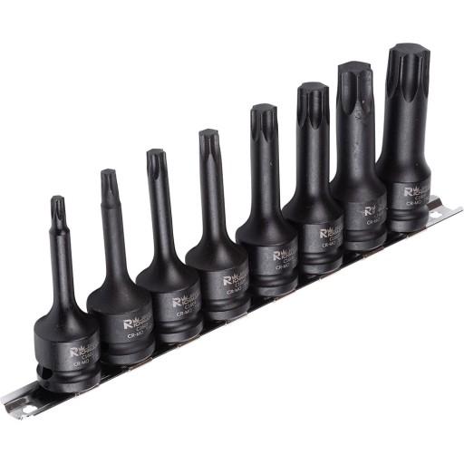 C6950 Ударная планка Torx T30-T80 78 мм 1/2 дюйма, 8 элементов Richmann
