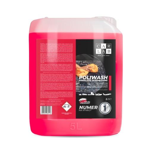 CARLAB POLIWASH RED 5л полимерный шампунь не смываемый, не ополаскиваемый