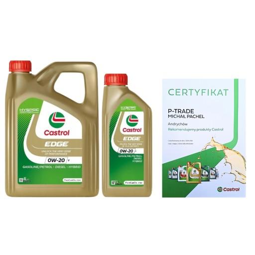 CASTROL EDGE 0W-20 V 5L - сертификат