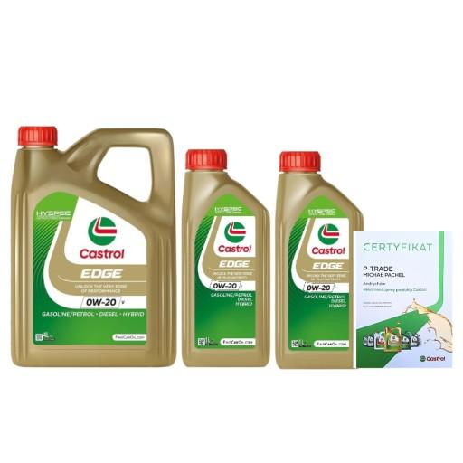 CASTROL EDGE 0W-20 V 6L - сертифікат