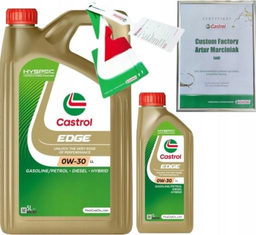 CASTROL EDGE 0W30 LL 6L TITANIUM BMW LL-04 VW 504 00/ 507 00 + ПІДВІСКА