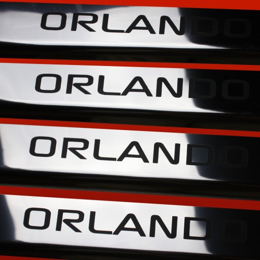 CHEVROLET ORLANDO 304 Накладки на пороги из нержавеющей стали, полуотделка