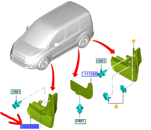 ПЕРЕДНІ КРИШКИ FORD TRANSIT CONNECT Mk2 2013-