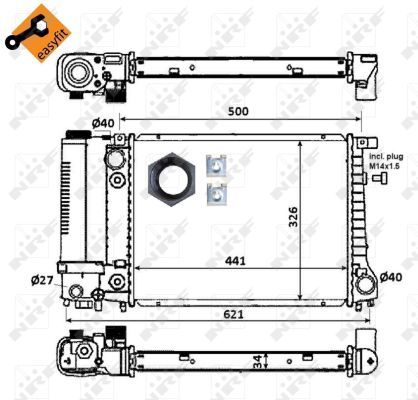 51356 - РАДІАТОР BMW 3 E30 82- . BMW 5 E34 88-
