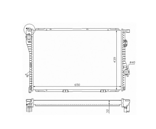 Радіатор bmw 5 e39 01.96- 2246012 новий