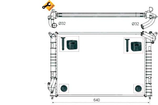 53808 - РАДИАТОР MINI COOPER 1.6 02- NRF