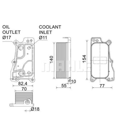 MAHLE CLC 235 000P МАСЛЯНЫЙ ОХЛАДИТЕЛЬ