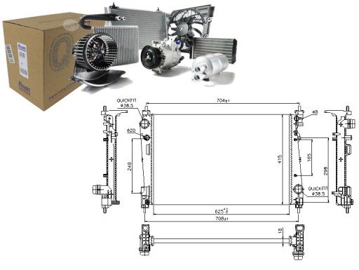 PRO/617864 NIS - РАДІАТОР ДВИГУНА ALFA ROMEO MITO FIAT BRAVO II GR